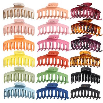 China Fashion 11cm Large Grab Clip Shark Clip Keel Grab Frosted Main Clip Back Ponytail Candy Color Clip for sale