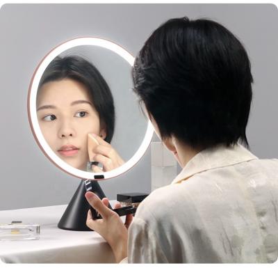 China OEM USB Rechargeable Lighted Makeup Desktop Lighted Mirror for sale