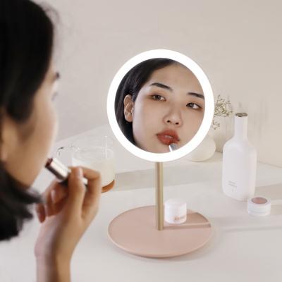 China Foldable Round Plastic Chargeable Led Mirror Lights For Makeup for sale