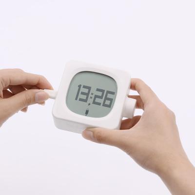 China Novelty Vintage Mini Cubic Nap Alarm Clock With Automatic Night Light for sale