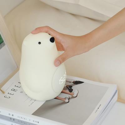 China New Silicone Calendars Beautiful High Quality Animated Digital Sunrise Polar Bear Alarm Clock For Kids Gifts for sale