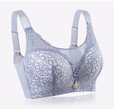 China Women Plus Size Cotton Lace Viable Bra Printed Edge 3/4 Cup Women Sex Bra Bow Decoration Cover Big Large Plus Size Padded Bra for sale