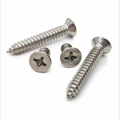 China Din7982 Flat Cross Recessed Countersunk Head Tapping Screws for sale