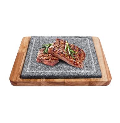 China New Type Viable Outdoor Patio Grilling Stone Natural Gray Stone Steak Grill Dark Stone for sale