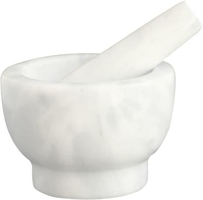 China Viable White/Grey Natural Marble Mortar and Pestle Set-Herb and Spice Utensil Hot Selling Products for sale