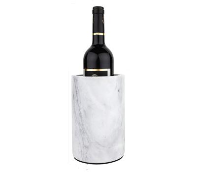 China Custom Natural White Marble Wine Bucket Stored Colder Ice Bucket for Keep Wine and Beverage Cold for sale