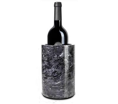 China Elegant natural black marble stocked champagne ice bucket box holds any 750ml bottle for for restaurants for sale