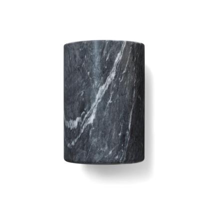 China Hot Sale Stocked Cylindrical Black Marble Barware Party Accessories Natural Stone Bar Ice Buckets for sale