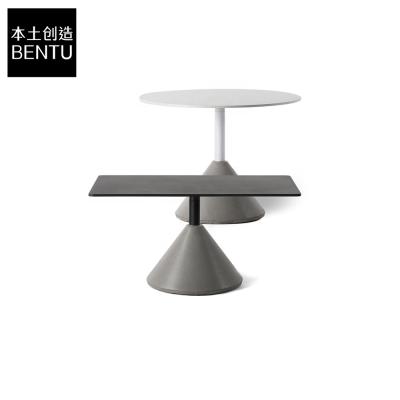 China BENTU Concrete Modern Round Square DING Side Table Waterproof For Home Decor Cafe Library Canteen Restaurant Art Gallery for sale