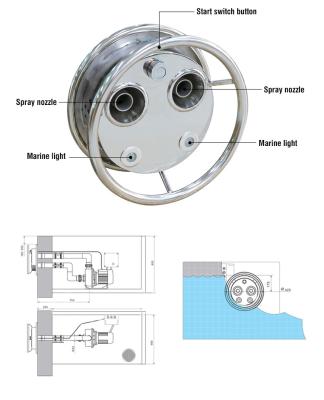 China Easy Mount Outdoor Stainless Steel Swim Training Equipment Swimming Pools Accessories Jet Swim Counter Current Jet for sale