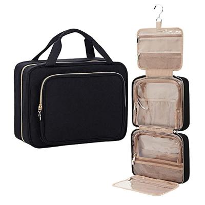 China Water Resistant 4 Section Hanging Travel Toiletry Bag Organizer Large Makeup Cosmetic Case for sale