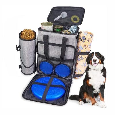 China 2021 Travel Dog Bag Organizer Airplane Approved Pet Carrier Backpack Breathable Dog Travel Bag With Supplies for sale