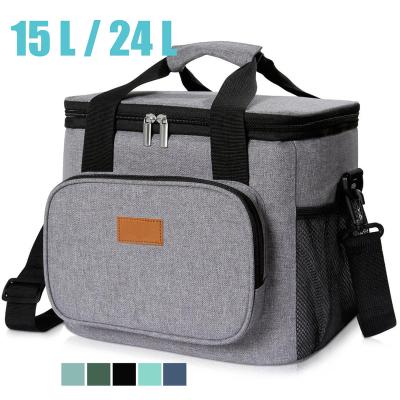 China Thermal 24 Cans Insulated Cooler Bags Lunch Leakproof 15L and 24L Insulated Cooler Bag Custom Made for Food Boxes Wine Camping for sale