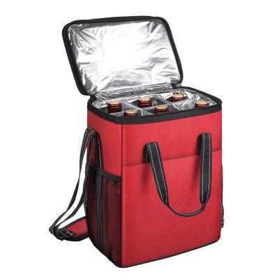 China Waterproof New Arrival 6 Bottle Wine Carrier Insulated Wine Carry Cooler Tote Bag for Travel, Camping and Picnic for sale