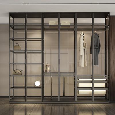 China ODM Aluminium Home Furniture Glass Walk In Wardrobe Closet for sale