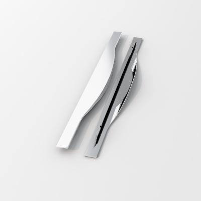 China Bedroom Furniture Hardware Handle Chrome Cabinet Drawer Flush Pull Aluminum Handle zu verkaufen