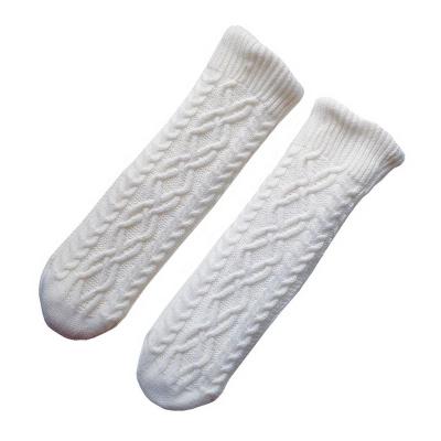 China Antibacterial Wool Cable Knit Sherpa Lined Thick Socks Winter Socks for sale