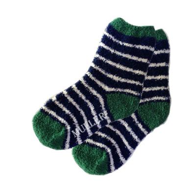 China Baby Boy Sustainable Fuzzy Fluffy Socks Eco Friendly with Symmetrical Stripes for sale