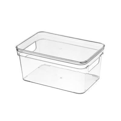 China 26*17*12cm Sustainable Square Stackable Clear Plastic Makeup Clothing Storage Box Containers With Lids for sale