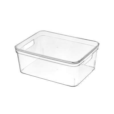 China 36*27*14cm Sustainable Square Stackable Clear Plastic Makeup Clothing Storage Box Containers With Lids for sale