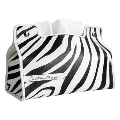 China Eco-Friendly Coffee Shop Eco-Friendly Restaurant Household Zebra-Stripe Vendor Zebra-Stripe Eco-Friendly Amazon PVC Cloth Leather Box for sale