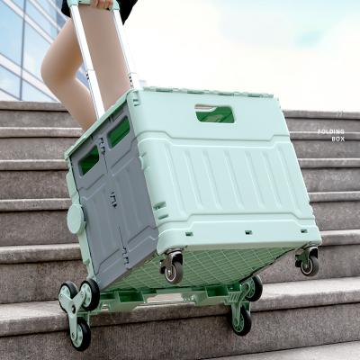 China Amazon Hot Sale Eco-Friendly Foldable Strong Structure Convenient Fashion Shopping Trolley Large Capacity With Lid for sale