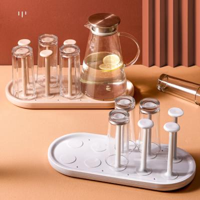 China Factory Direct Viable Household Hotel Kitchen Organizer Tea Cup Hanging Glass Cup Holder Shelf for sale