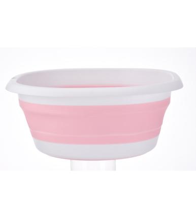 China Manyou PP+TPE Material Viable Small Size Round Multifunctional Foldable Travel Portable Plastic Wash Basin for sale