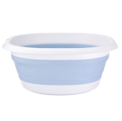 China Manyou PP+TPE Material Viable Size Large Round Multifunctional Foldable Travel Portable Plastic Wash Basin for sale