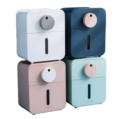 China CLASSIC Kitchen Fresh Waterproof Paper Holder Wall Mounted Toilet Hotel Household Color Youth Tissue Storage Box for sale