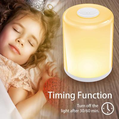 China Modern LED Baby Night Light RGB Mood Light Smile Touch Light Ware Top Touch Control Nightstand Near Table Lamp Bedroom for sale