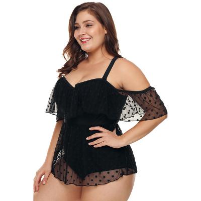 China ST9203245 plus size women's conservative hot spring with large gathered belly-covering swimsuit breasts plus size swimwear for sale