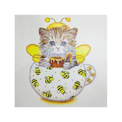 China New Classic/Postmodern Special Shape Diamond Painting Animal, Factory Supply Crystal Rhinestone Cat Diamond Art DIY Kits For Home Office Decor for sale