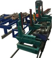 China Log cutting Vertical Band Saw Machine with hydraulic log loading Arm for sale