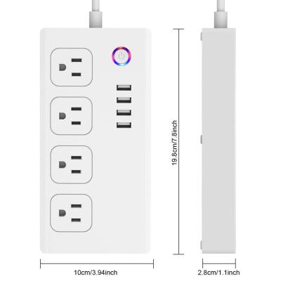 China Smart PC V0 USA WIFI Power Strip Socket With 4 USB Port And 4 Smart Socket for sale