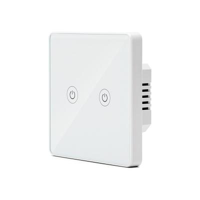 China 1/2/3Gang Tuya Wifi 2 Gang Smart Switch UK EU Type Touch On Lamp Switch for sale