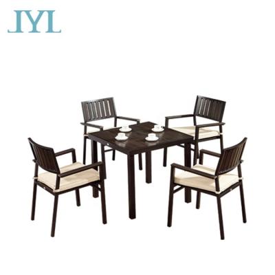 China UV-resistant Asian Style Furniture Modern Garden Cast Aluminum Coffee Table Sets for sale