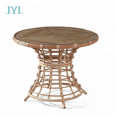 China UV-Resistant Natural Color Round Rattan Table Set Furniture Garden Dining Furniture for sale