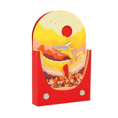 China Handmade Cartoon Art And Craft Lovely China Chinese Style 3D Paper Memo Pad Kit for sale