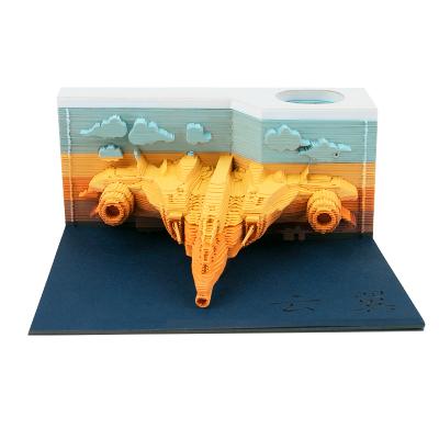 China 3D Design Fighter Model Memo Pads Note 3D Sticker Paper Notepad for sale