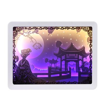 China Global Best Gift Light Box Night Light Templates Laser Cut Paper Cut Paper Cut Light Shadow Box for sale