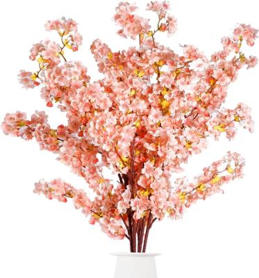 China Home Decoration Wedding Decoration Artificial Cherry Flower Branches Plum Blossom Artificial Flower Branches 39 Inch Flowers Tree Stem for Home Wedding Party Decor for sale