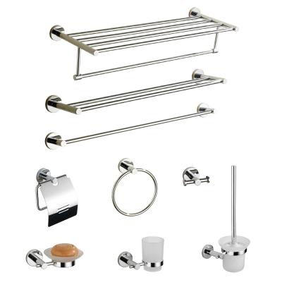 China Top Selling Sustainable 6pcs Bathroom Accessories Zinc Alloy Economical Chromed Set for sale