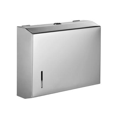 China Wall Mounted Stainless Steel Satin Matte Luxury Washroom Lockable Luxury Washroom Bulk Commercial Paper Towel Dispensers With Large Capacity for sale