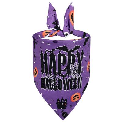 China Viable Wholesale Custom Made Logo Triangle Dog Halloween Bandana Pet Scarf Bandana for sale