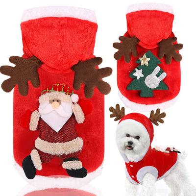 China Viable Clothes For Dog Costume Christmas Dog Clothes Winter Hoodie Coat Pet Christmas Costume Dress for sale