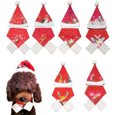 China Viable Wholesale Pet Accessories Festival Christmas Pet Scarf Hat For Dogs Cats Puppy Doggie for sale