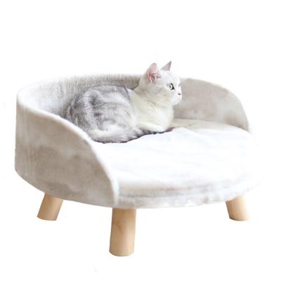 China Breathable Perfiso Raised Comfortable Cushion With Sturdy Wooden Legs Comfortable Cat Pad Chair Cat Beds Pet House for sale