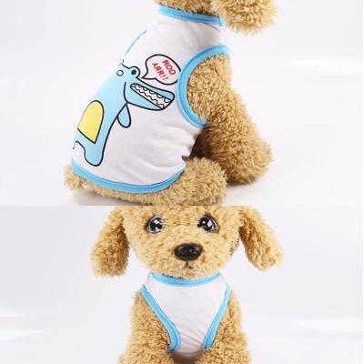 China 2021 Cute Breathable Dog Puppy Clothes Viable Pet Clothing Breathable Sweatshirt Shirts Softly Printed Dog Vests for sale