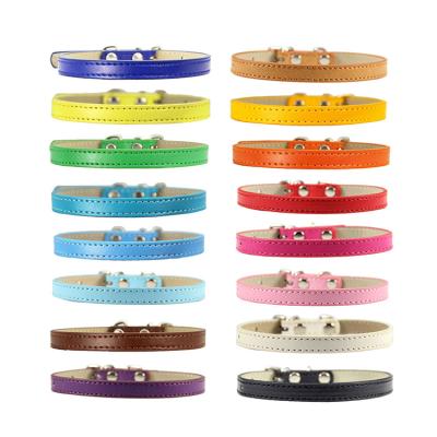 China Perfiso PU Leather Soft Breathable Adjustable Pet Collar Dog Collars Dog Collars Viable With Multiple Colors for sale